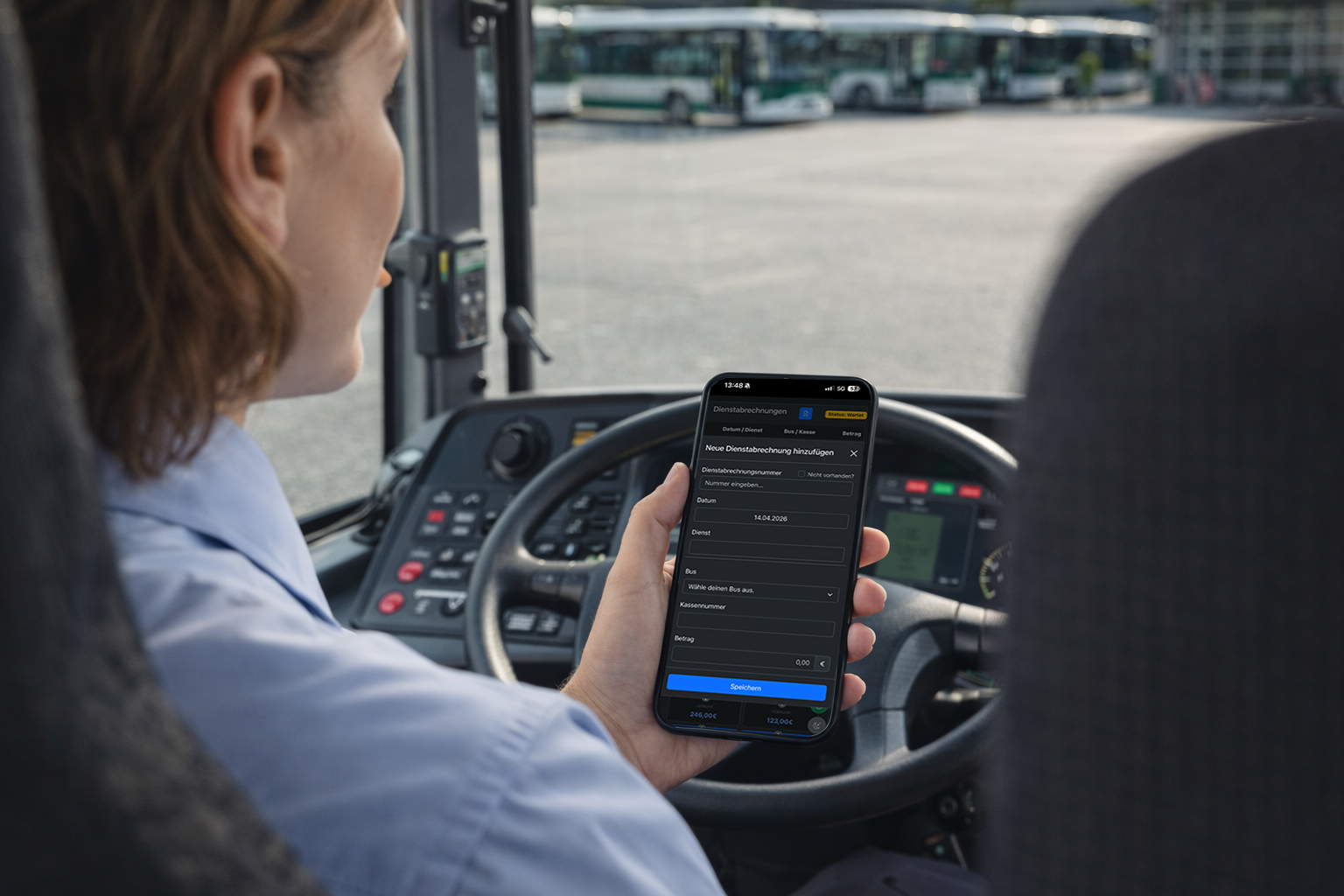 Dienstabrechnung direkt im Bus erfassen