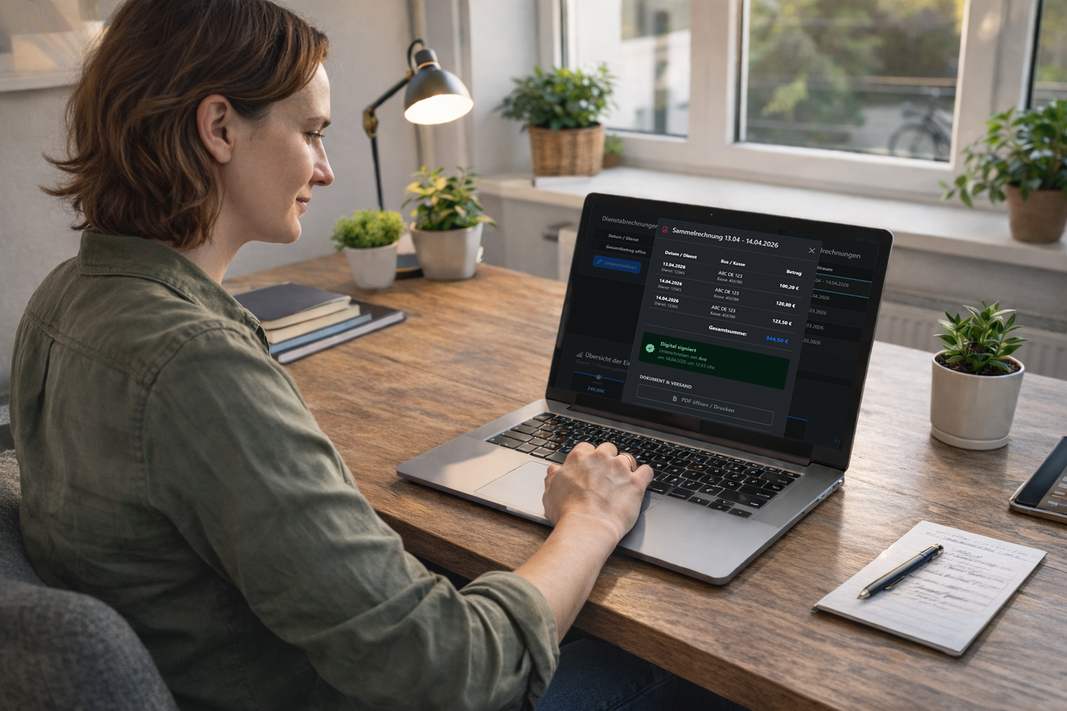 Sammelrechnung bequem am Laptop prüfen